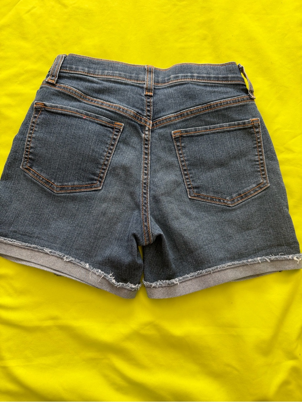 Old Navy Dark Blue Denim Girls' Jean Shorts with Frayed Hem
